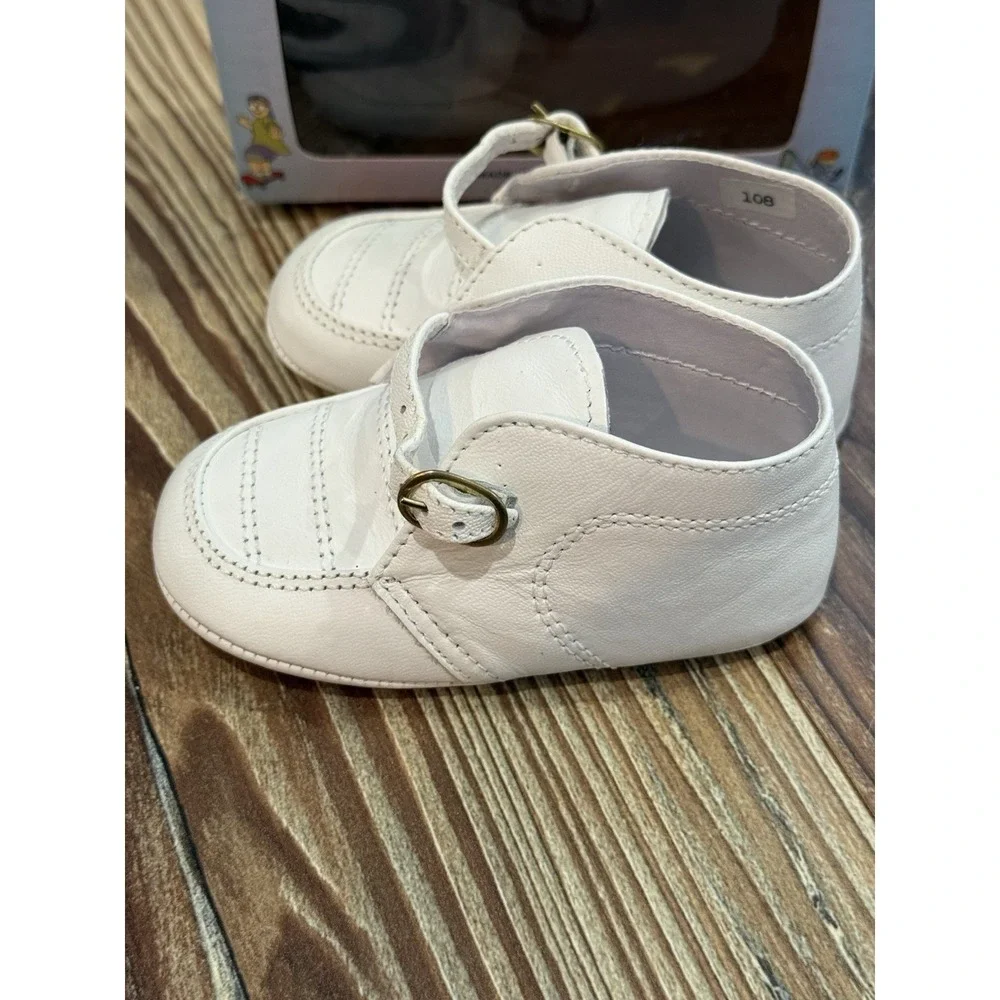 KARELA White Leather Baby Shoes Size 3
